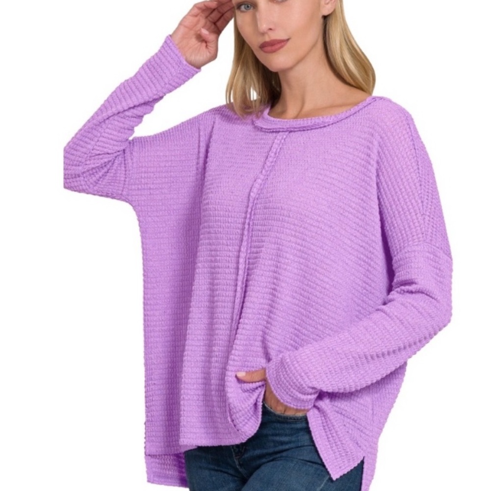New Zenana Outfitters Lilac Knit Top